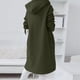thumbnail image 4 of Puntoco Sudadera con Capucha De Color Sólido para Mujer Cremallera Manga Larga Sudaderas Bolsillos Dobladillo Irregular Abrigo Largo Tops Puntoco Puntoco-1, 4 of 6