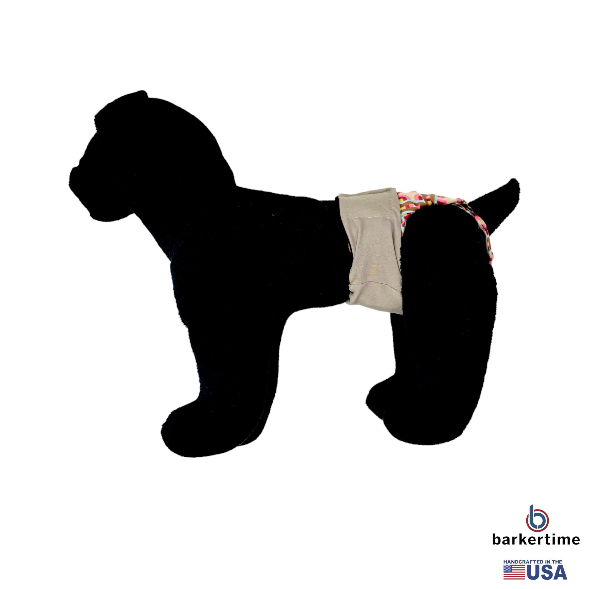 Barkertime Mid Century Pop on Beige Dog Diaper Snappy