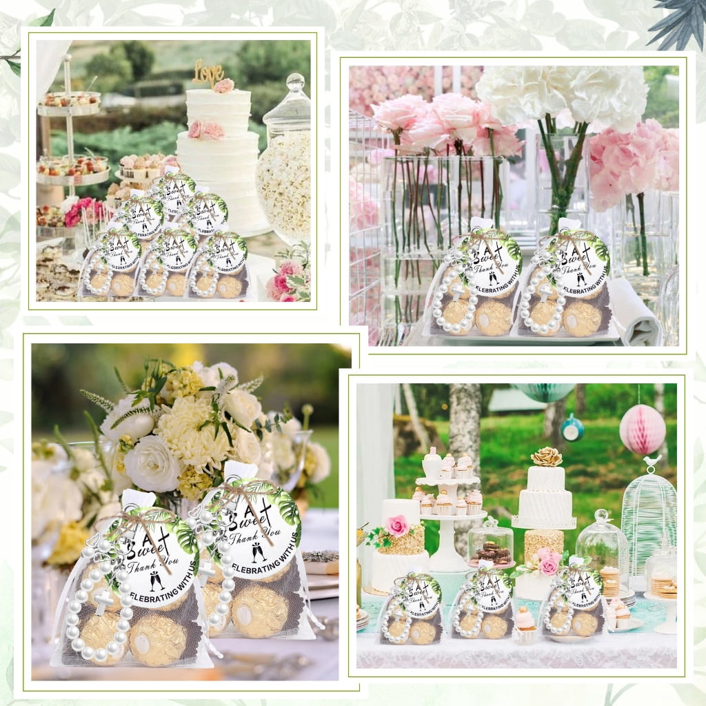 WINDLAND Bulk 20Sets Crosses Pearls Keychain Gifts For Family Friends Kids Wedding Baby Shower Party Favors In Organza Bags