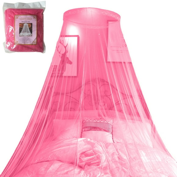 yulier Dome Mosquito Net Bed Canopy for Girls, Canopy Bed Curtains Queen Size from Ceiling, Dome Mosquito Netting Bed Tent for Baby Crib, Kid Bed and Adult Bed, Machine Washable, Pink