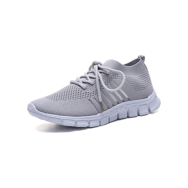 MAWCLOS Espadrilles Confortables pour Femmes Lacets Antidérapants Chaussures Décontractées à Enfiler pour Course Marche Gris 7
