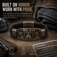 thumbnail image 5 of DD-214 Veteran Bracelet for Men, Engraved Zinc Alloy Plate with Braided Paracord Style Wristband, Patriotic Keepsake Gift, 5 of 8