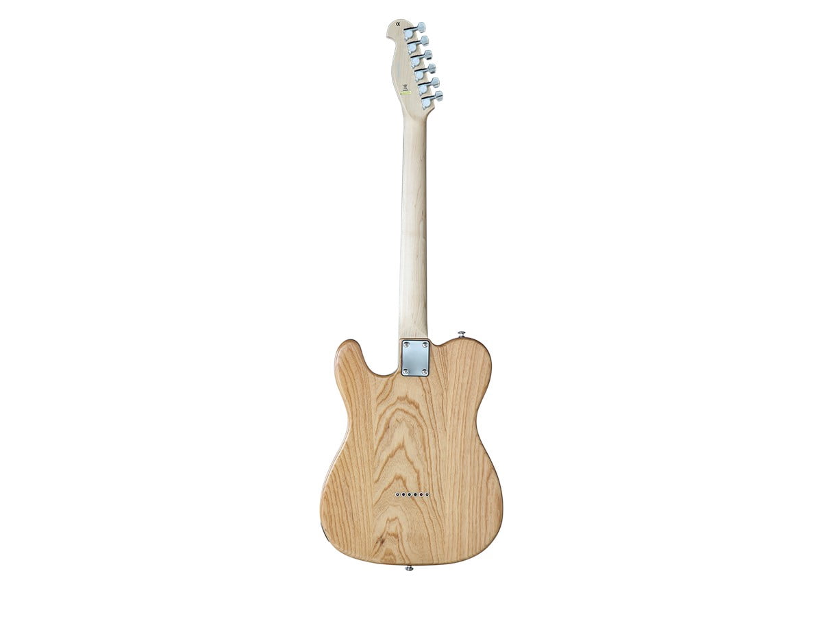 Monoprice Retro DLX Plus Solid Ash Electric Guitar - Natural, With Gig Bag, Ash Body, Maple Neck, Professionally Set-up in the US - Indio Series