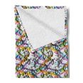 thumbnail image 2 of Animal Print Soft Flannel Fleece Throw Blanket, Abstract Snake Skin Pattern with Colorful Geometrical Lines Modern Hipster, Cozy Plush for Indoor and Outdoor Use, 60" x 80", Multicolor, by Ambesonne, 2 of 5