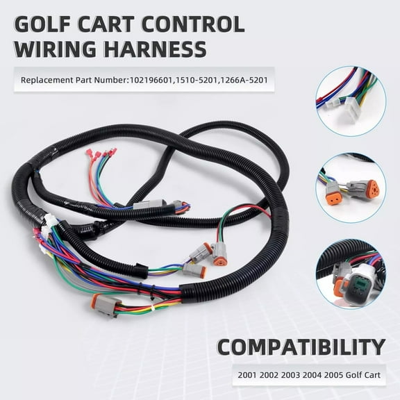 For Golf Cart Control Wiring Harness For Club Car DS-Black Replacement 102196601