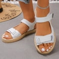 thumbnail image 6 of Miluxas Leather Platform Sandals Women Solid Color Round Toe Sandals Women Personalized Stylish Footwear White 9.5(43), 6 of 8