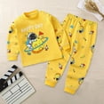 thumbnail image 2 of TOWED22 Toddler Baby Boy Fall Winter Outfits Color Block Long Sleeve Sweatshirt Pullover Pants 2Pcs Clothes Sets Size:5-6 Y,Color:Light Yellow, 2 of 4