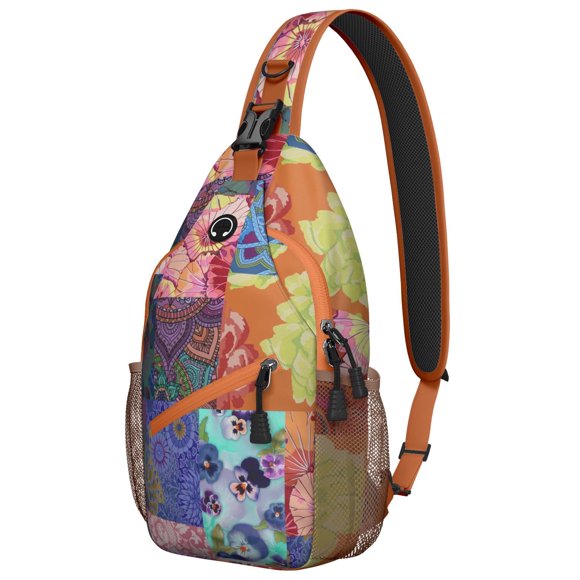 Sac à Dos Géométrique Symmétrique Léger Sac Bandoulière de Voyage pour Randonnée, Style Nordique et Inspiré Vintage
