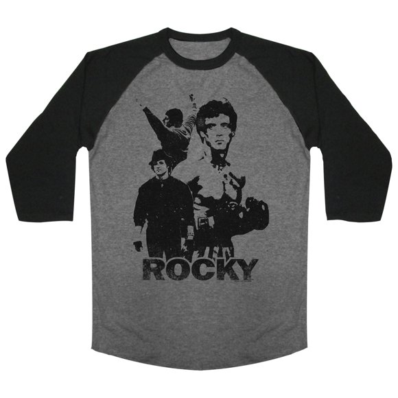 Rocky T-Shirt Raglan à Manches 3/4 pour Adulte 70s Boxing Champion Movie Rocky 3 Ways