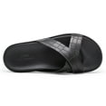thumbnail image 2 of CMR CHAMARIPA Elevator Slippers - Black Leather Height Increasing Slippers For Men - Outdoor Indoor Slippers 5CM/1.95 Inches, 2 of 5
