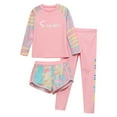 thumbnail image 3 of YONGHS Kids Girls 3 Pcs Athletic Swimsuit UPF 50+ Rash Guard Shirts with Shorts Leggings Sunsuit Pink 3-4, 3 of 7