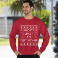 thumbnail image 3 of Funny Christmas Sweatshirt, Most Likely To Flirt With HR Xmas Sweater, Office Party Holiday Sweatshirt, 3 of 5