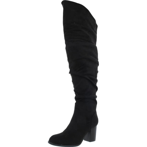 Journee Collection Womens Faux Suede Wide Calf OverTheKnee Boots
