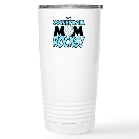 

CafePress - This Volleyball Mom Rocks Stainless Steel Trav - Insulated Stainless Steel Travel Tumbler 20 oz.