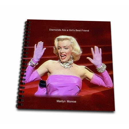 3dRose Marilyn Monroe Singing Diamonds Are a Girls Best Friend (textured) (PD-US) - Mini Notepad, 4 by (Best Notepad For Android)