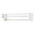 thumbnail image 1 of Dover 27 Inch Wide White Wood Bathroom Shelf with 2 Towel Rods, 1 of 7