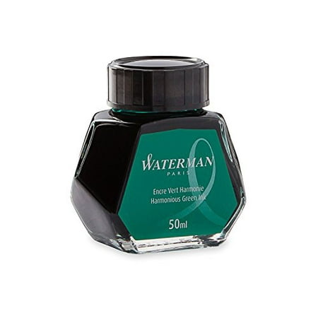 Waterman 1.7 oz Ink Bottle for Fountain Pens, Harmonious Green