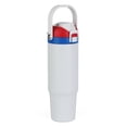 thumbnail image 2 of Ozark Trail 30oz Vacuum-Insulated Stainless Steel Dual Lid Insulated Tumbler, Double Wall Vacuum Insulated Travel Tumbler with Sip & Chug Lid, Patriotic White, 2 of 15