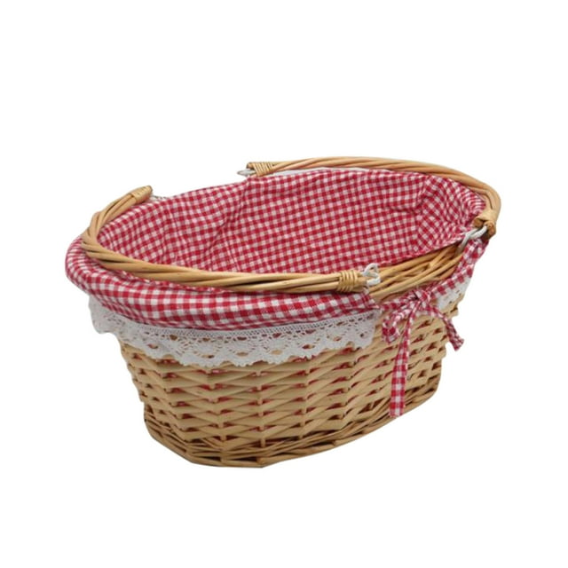 Rattan Wicker Shopping Baskets Hand Woven for Shopping Picnic and Storage Natural Material Multifunctional