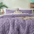 thumbnail image 6 of U by Bedsure Comforter Set, Boho Tufted Shabby Chic Bedding Comforter Set, 3 Pieces Vintage Farmhouse Bed Set for All Seasons, Soft Bedding Set with 2 Pillow Shams,King,Grayish Purple, 6 of 7