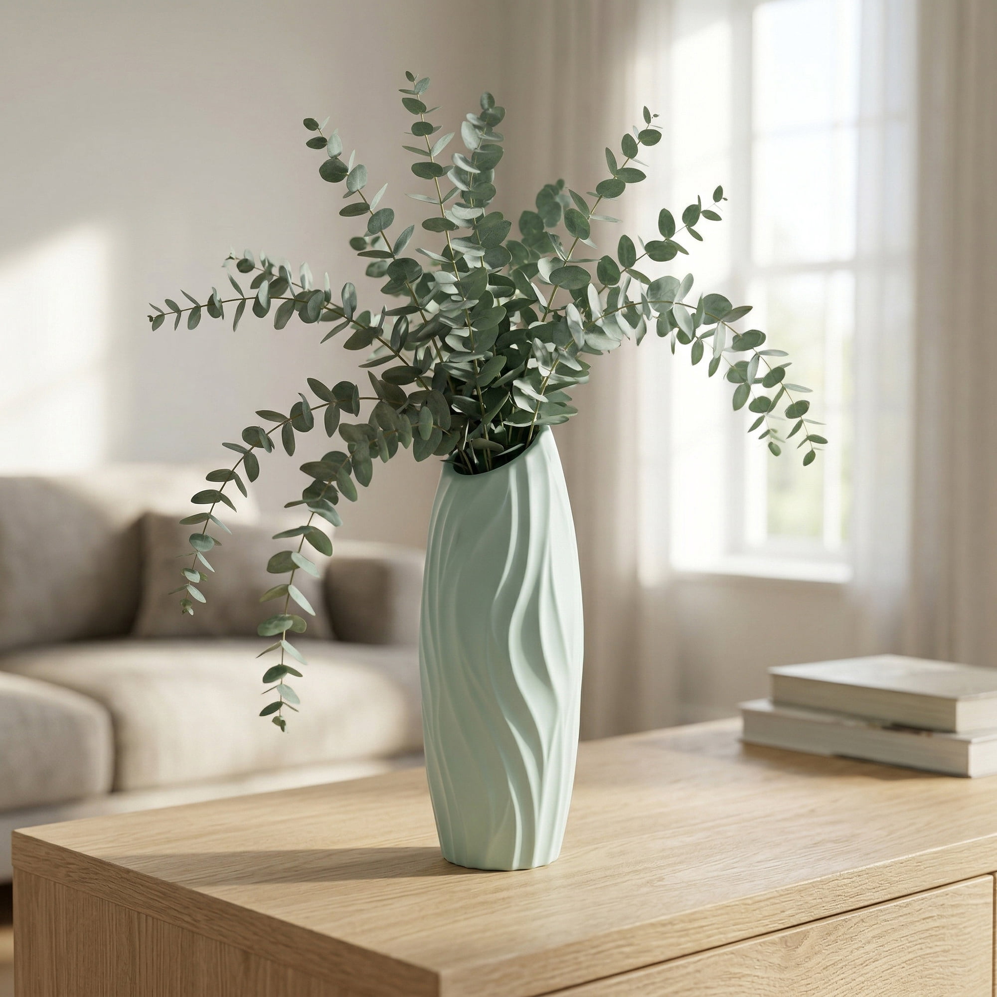 Unique Bargains Bud Vase for Single Stem Roses Plastic Vase Green 2.8"L x 2.8"W x 7.9"H