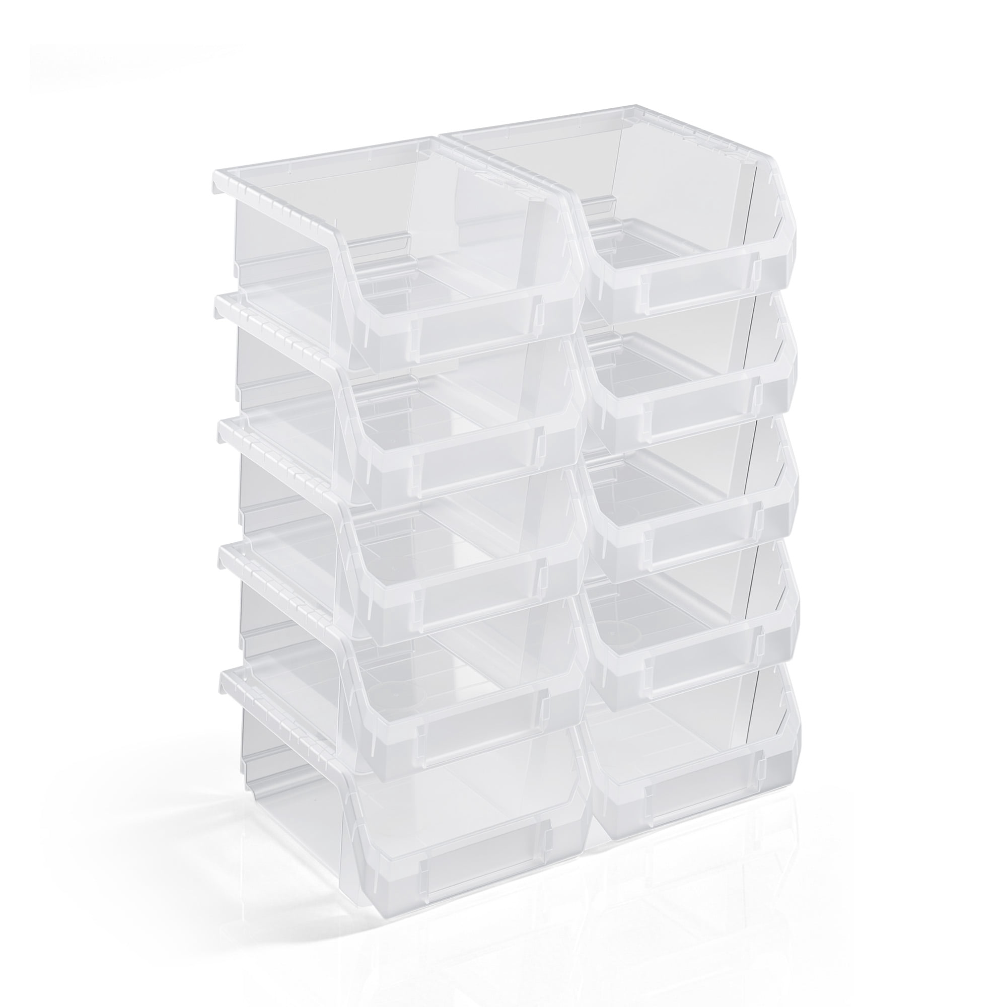 Sorbus Small Open Front Stackable Pantry Storage Bins, 10-Pack, Clear