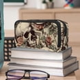 thumbnail image 6 of MUOOUM Pencil Case, Skulls Dollar Rose Pattern Large Capacity Pencil Pouch Stationery Pen Bag, 6 of 7