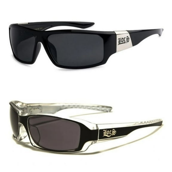 The Best 2 Pack Locs Hardcore Sunglasses  1 Pair- 91042 White  & 1 Pair - 91058 Black