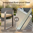 thumbnail image 3 of 3 Piece All-Weather PE Rattan Patio Bistro Set, Outdoor Wicker Patio Furniture Set, Conversation Chairs with Tempered Glass Table for Balcony Yard Poolside Garden, Beige, 3 of 6