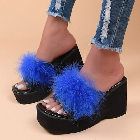 

CAICJ98 Womens Sandals Womens Sandals Flat Sandals for Women Bohemia Elastic T-strap Dressy Summer Flip Flop Shoes Blue