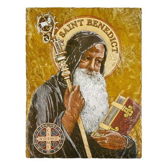 Christian Brands Saint Benedict Tile Plaque, 10-inch Height