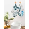 thumbnail image 2 of Jellyfish Coral Coastal Kitchen Dish Towels for Drying Dishes Set of 2, Nautical Summer Beach Ocean Sea Waffle Weave Microfiber Hand Tea Bathroom Towels Quick Dry & Absorbent Towel 12x12, 2 of 7