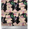 thumbnail image 1 of Soimoi Cotton Duck Fabric Leaves & Orchids Floral Print Fabric by The Yard 42 Inch Wide, 1 of 3