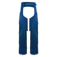 thumbnail image 3 of Choomomo Women's Cowboy Chaps Tassel Adjustable Waist Cutout Chaps Trousers for Rave Party Blue XL, 3 of 5
