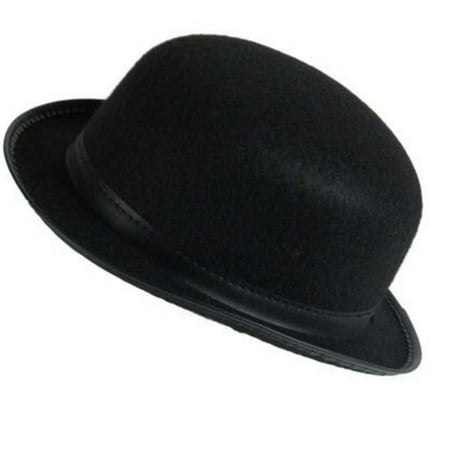 Deluxe Black Permalux Derby Roaring 20'S Bowler Top Hat Adult Costume Accessory