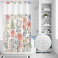 thumbnail image 2 of No Hook Shower Curtain, Pink Watercolor Floral Shower Curtains for Bathroom with See Through Top Window, Spring Botanical Leave Flowers Waterproof & Washable Bath Curtain Small Stall 36"x78", 2 of 9
