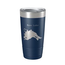 Bow Lake Map Tumbler Travel Mug Insulated Laser Engraved Coffee Cup New Hampshire 20 oz Navy Blue