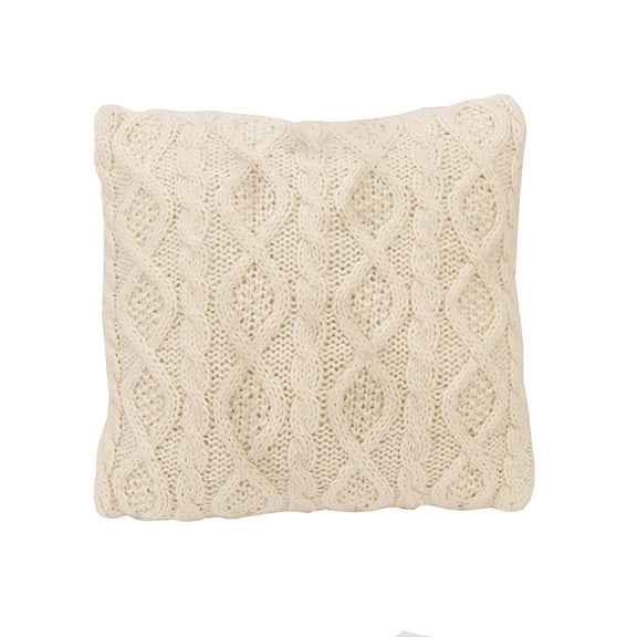 HiEnd Accents  Cream Cable Knit 18-inch Square Throw Pillow