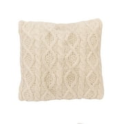 HiEnd Accents  Cream Cable Knit 18-inch Square Throw Pillow