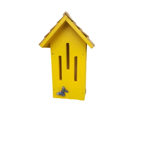 Butterfly House Small (Yellow), 12", Bird Houses by Mark, Made in USA