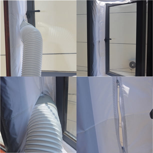 Deflector de sellado de tela suave para aire acondicionado móvil, ventana corrediza abierta por dentro y por fuera, tela de sellado para marco de ventana suave
