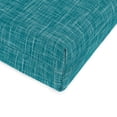 thumbnail image 4 of Jordan Manufacturing 44" x 22" Sketch Opal Teal Crosshatch Rectangular Outdoor Chair Cushion with Ties and Hanger Loop, 4 of 10