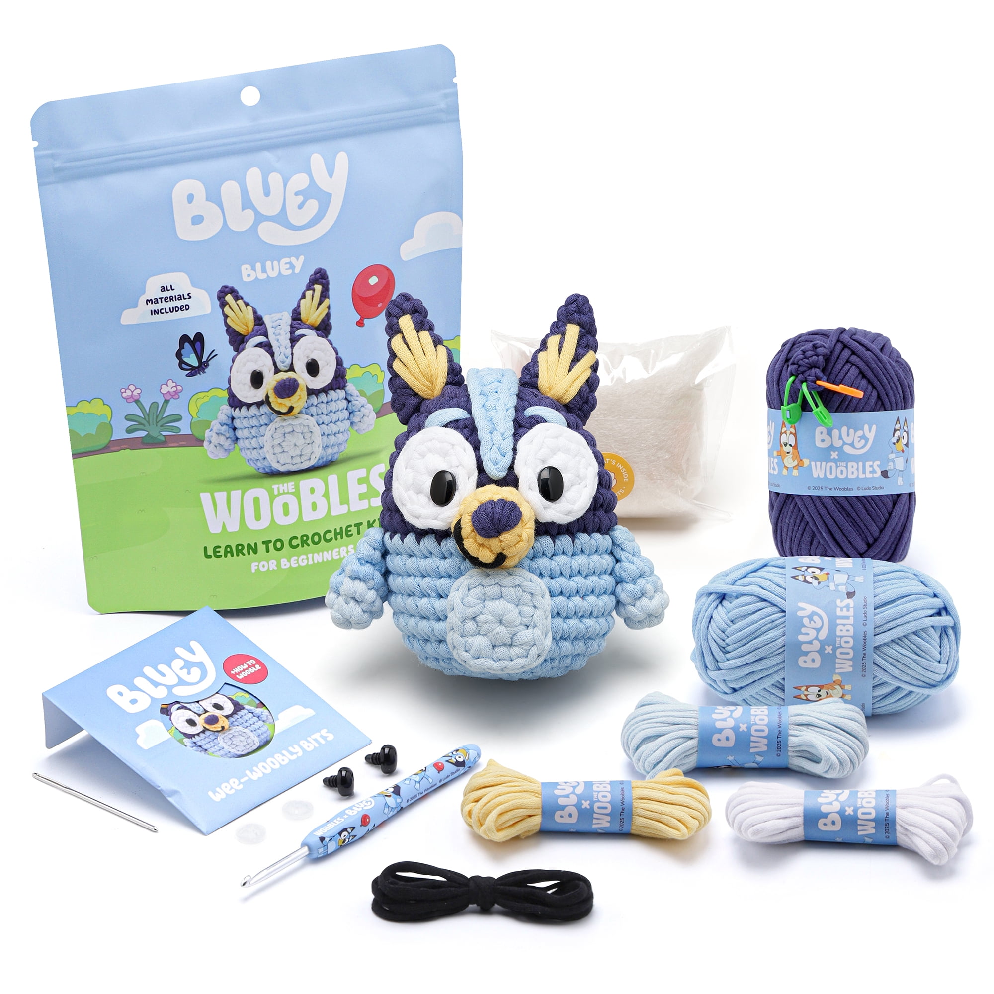 The Woobles Beginner Crochet Amigurumi Kit – Bluey, Learn to Crochet Character Craft Kit for Kids and Adults