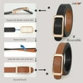 thumbnail image 4 of Women Reversible Leather Belts for Jeans Pants Dresses Ladies Fashion Belts with Gold Buckle, 0.9" Width, 4 of 8