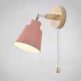 thumbnail image 1 of Lámpara de pared de noche moderna y sencilla con diseño de macarrón, interruptor de cremallera de madera, lámparas de pared decorativas de fondo nórdico para comedor y sala de estar, 1 of 5