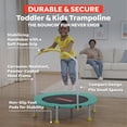 thumbnail image 3 of Fisher-Price WonderJump 3ft Indoor Mini Trampoline w/Handlebar for Toddlers & Kids, Green, 3 of 8