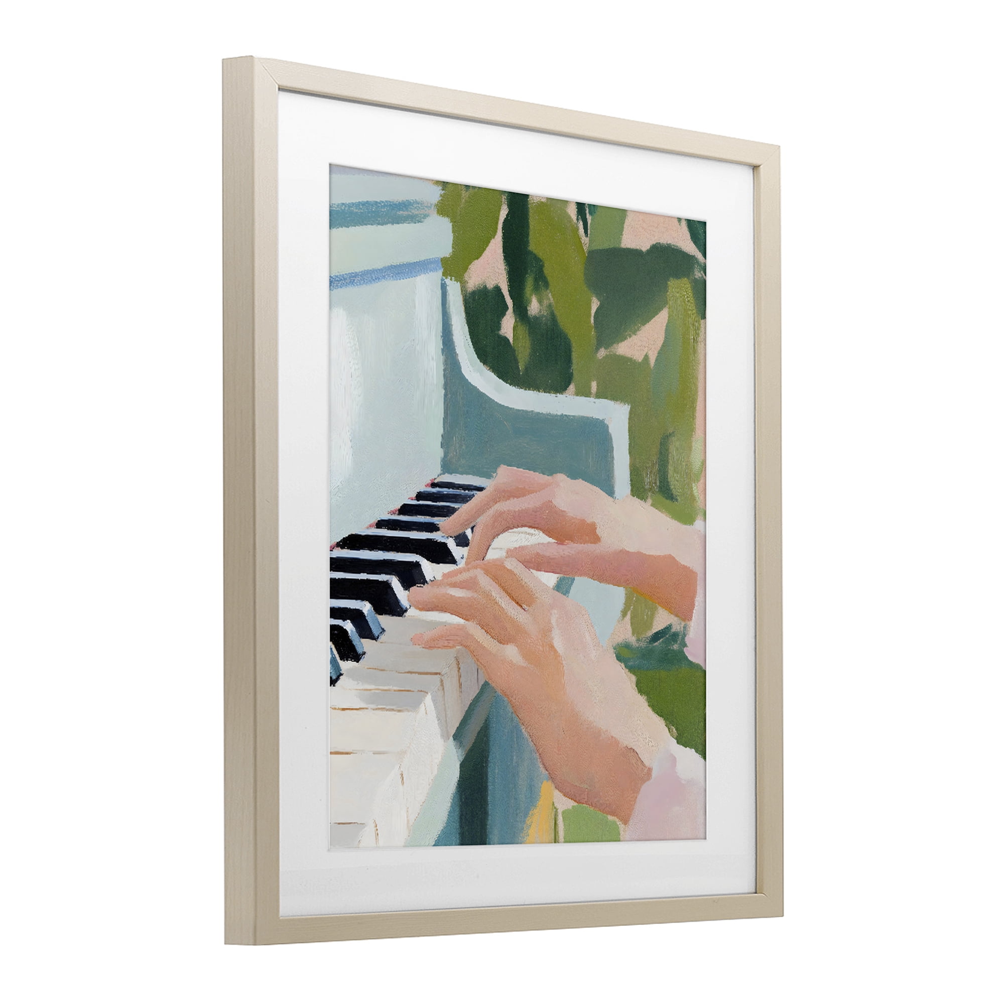 Stupell Industries Piano Hands in Sunlit Space Birch Framed Print Under Glass, design by The Prints Vibe