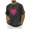 thumbnail image 1 of Ceisia Men's Casual Heart-Printed Short Sleeve Crew Neck Gift T-Shirt, 1 of 4