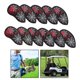 thumbnail image 1 of 11 Unids / Set Cubiertas de Cabeza de Hierro de Golf con Cubiertas de Cabeza de Club Híbrido de Cuero Colorido Araña Bordado Número Cuñas Protector Co Macarena Cubierta de cabeza de golf, 1 of 8