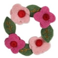 thumbnail image 2 of NOVICA Wool Felt Ornaments Floral Wreath from India Multicolor Holiday Decor Christmas [ 5.25in Diam.] 'Floral Wreaths'(Set of 4), 2 of 4